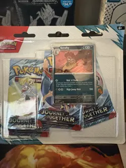 Pokemon TCG Scarlet & Violet—Journey Together Booster 3 Pack w/ Scrafty Promo - Image 3