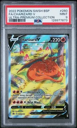 CHARIZARD V SWSH260 ULTRA-PREMIUM COLLECTION POKEMON PSA 9 MINT - Image 1