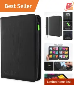 9 Pocket Trading Card Binder Polyurethane 360 Card Capacity Portable Organizer - Image 1