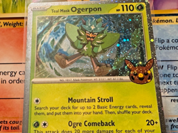 Pokemon Card Trick or Trade 2024 Teal Mask Ogerpon 24/167 Cosmo Holo SWIRL - Image 2