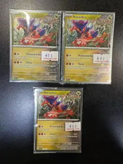 Pokemon Temporal Forces Koraidon Holocaust Rare Ancient EB Games 119/162 Bulk x3 - Image 1
