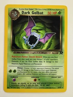 Pokemon TCG 2000 Team Rocket Non Holo Rare Dark Golbat (24/82) - NM - Image 1