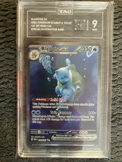 Blastoise ex 2023 Pokemon SV 151 #200/165 Special Illustration Rare TAG 9 - Image 1