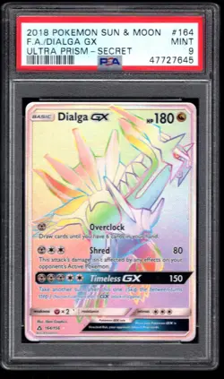 2018 POKEMON SUN & MOON DIALGA GX ULTRA PRISM SECRET 164/156 PSA 9 MINT - Image 1