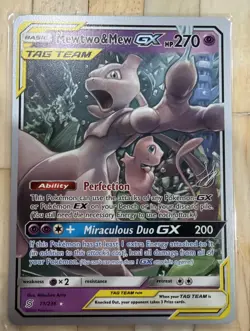 Pokemon Mewtwo & Mew GX Ultra Rare TAG TEAM 71/236 World Championship 2019 270 … - Image 1