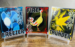 (EX+) Pokemon Televi Kun Articuno Moltres Zapdos Omamori Card Vintage 1999 RARE - Image 1