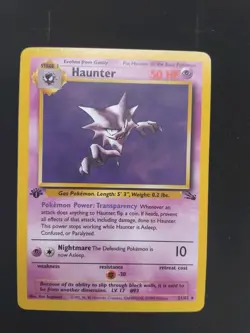 NM Haunter - 21/62 - Pokemon Fossil 1st Edition Rare Card WOTC - Image 1