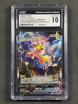 Pokemon Cards TCG CGC 10 GEM MINT Jolteon Vmax Premium Collection Promo SWSH184 - Image 1