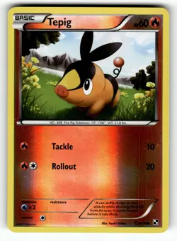 Pokemon: Black and White Tepig (15) #15/114 Common,Reverse Holo .VO5 - Image 1