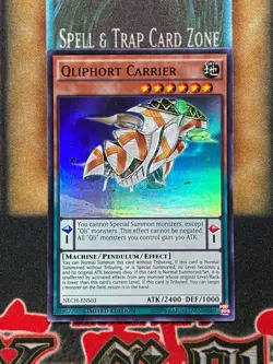 Yugioh Qliphort Carrier NECH-ENS03 Super Rare Limited Edition NM - Image 1