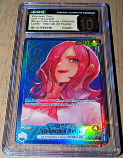 One Piece English Vinsmoke Reiju OP06-042 Alt Art Leader CGC 10 Black Pristine - Image 1