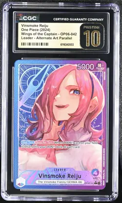 One Piece English Vinsmoke Reiju OP06-042 Alt Art Leader CGC 10 Black Pristine - Image 2