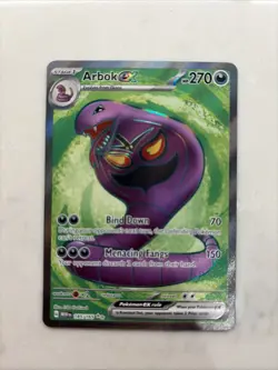 Pokemon TCG Arbok EX Full Art Ultra Rare Holo Card 185/165 Scarlet & Violet 151 - Image 1