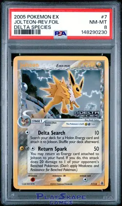 Pokemon Card PSA 8 Jolteon Delta Species 7/113 Reverse Holo 2005 - Image 1