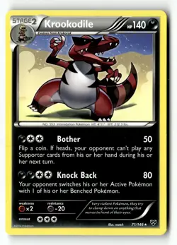 Pokemon Card Krookodile LP XY Base Set Rare 71/146 - Image 1