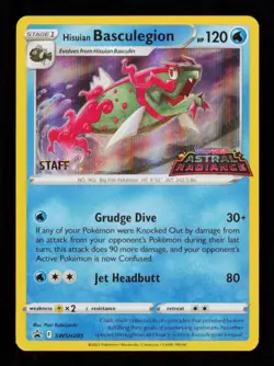 Pokemon Card Hisuian Basculegion STAFF SWSH205 Promo Holo Foil Rare EX 2022 - Image 1