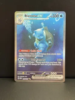 Pokemon TCG Blastoise EX Full Art Holo Card Scarlet & Violet-151 200/165 - Image 1