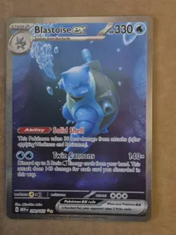 Pokemon TCG Blastoise EX Holo Card 200/165 Scarlet Violet 151 NM Condition - Image 1