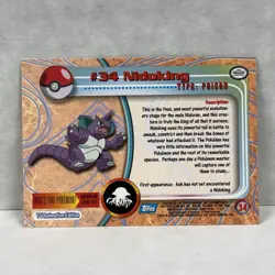 Pokemon TCG Nidoking #34 TOPPS Series 1 Blue Logo - Image 2