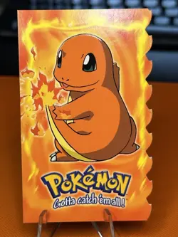 Pokemon Card - Charmander Topps Pokemon 4 of 12 Embossed Die Cut - Image 1