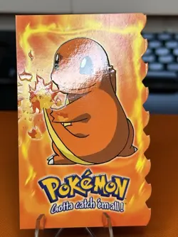 Pokemon Card - Charmander Topps Pokemon 4 of 12 Embossed Die Cut - Image 2