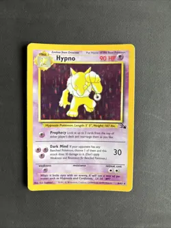 Pokemon TCG Hypno Fossil 8/62 Holo Holo Unlimited Rare Vintage WOTC 1999 - MP - Image 1