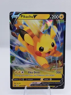 Pikachu V SWSH285 SWSH: Black Star Promo Holo Full Art Pokemon TCG English - Image 1