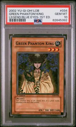 2002 Yu-Gi-Oh! Green Phantom King LOB 1st Edition Common PSA 10 - Image 1