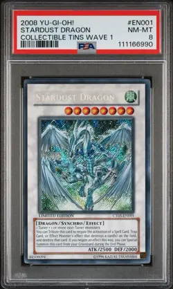 2008 Yu-Gi-Oh! Stardust Dragon CT05 Limited Edition Secret Rare PSA 8 - Image 1