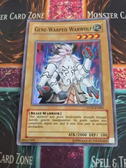Yugioh Gene-Warped Warwolf STON-EN001 Super Rare Unlimited Near Mint - Image 1