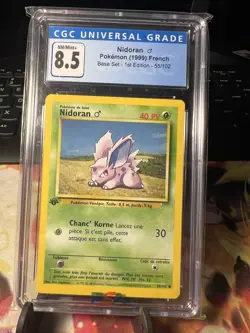 1999 Spanish Pokemon Base Set Nidoran 1st Edition #55 CGC 8.5 - Image 1