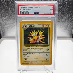 1999 Pokemon Jungle Jolteon Holo No Symbol #4 PSA 7 NM Rare Error Variant - Image 1