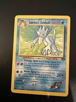 Sabrina’s Golduck 30/132 Gym Challenge Unlimited 2000 Pokemon Card Rare NM - Image 1