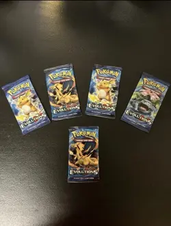 Lot of (5) POKEMON XY EVOLUTIONS Sealed BOOSTER PACKS (read desc) - Image 1