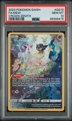 2023 POKEMON SWORD & SHIELD CROWN ZENITH #GG10 FULL ART/MEW PSA 10 - Image 1