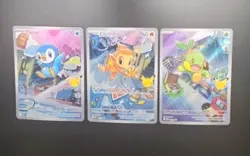 Pokemon First Partner Illustration Rare Turtwig Chimchar Piplup 30th Anniversary - Image 1