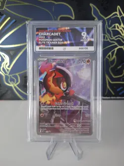 Charcadet #22 Pokemon Centre Stamped Phantasmal Flames Promo ACE Graded 9. - Image 1