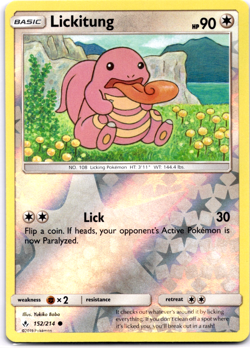 Pokemon TCG Lickitung 152/214 Unbroken Bonds Reverse Holo Rare Near Mint - Image 1