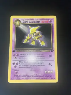 2000 Pokemon Team Rocket 1st Edition Dark Alakazam 18/82 Non-Holo - MP - Image 2