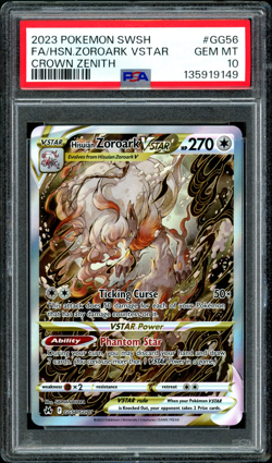 Zoroark PSA 10 GEM MINT 2023 Pokemon Crown Zenith HISUIAN VSTAR GG56 Full Art - Image 1
