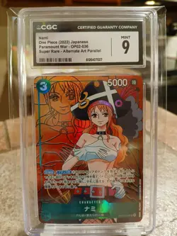 One Piece TCG Nami CGC 9 Alt Art Japanese OP02-036 Paramount War - Image 1