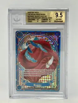 Buggy Gold SP Foil 3rd Anniversary Azure Sea's Seven OP09-051 BGS Beckett 9.5 - Image 2