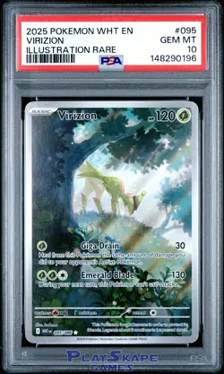 Pokemon Card PSA 10 Virizion 095/086 WHT White Flare Illustration Rare IR 2025 - Image 1