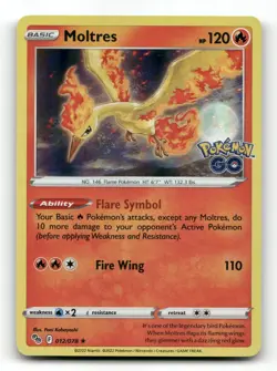 Moltres 012/078 - Pokemon GO Holo - Pokemon Card NM/M - Image 1