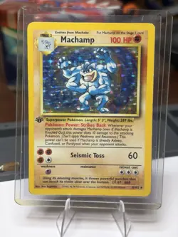 Pokemon TCG Machamp 1st Edition Base Set 8/102 Holo Rare 1999 - Vintage WOTC - Image 3