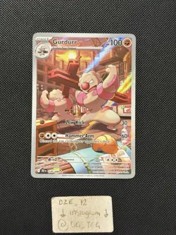 Pokemon Black Bolt - Gurdurr - 126/086 - Illustration Art Rare - M/NM - Image 1