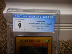 Yu-Gi-Oh 2003 Luster Dragon cgc 9 MINT Legacy of Darkness LOD-005 Super Rare - Image 2