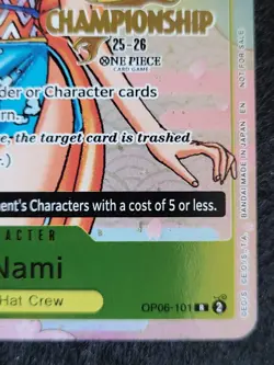 O-Nami OP06-101 One Piece Card Game TCG CS 25-26 Championship Event Pack Promo - Image 4