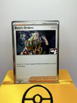 Pokemon Boss's Orders 114/132 Prize Pack Series 8 Cosmo Holo League Play! Stamp - Image 1