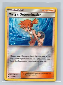 Misty's Determination Reverse Holo Uncommon Hidden Fates 62/68 NM - Image 1